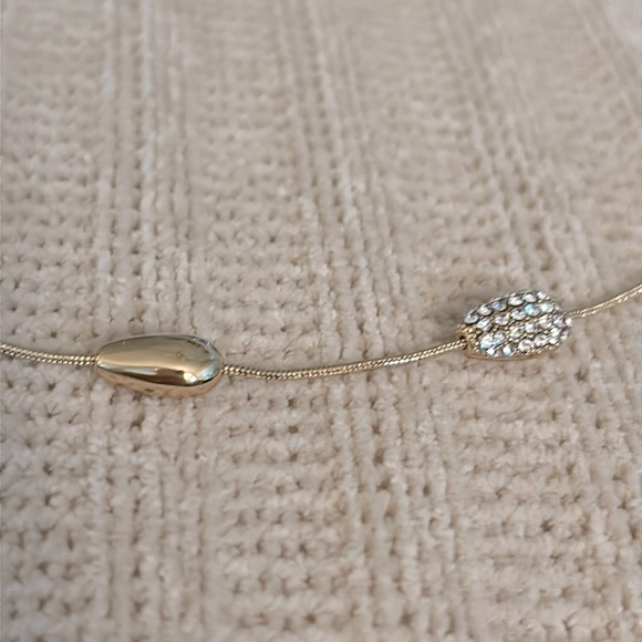 NWT Lauren Ralph Lauren Gold Tone Crystal Pave Pear Collar Necklace - Picture 4 of 7